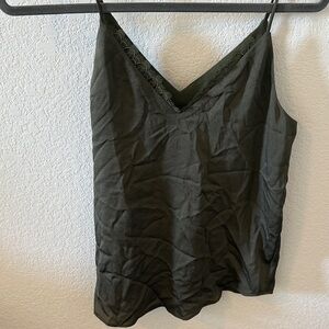 Express Dark Green Lace-Trim Camisole